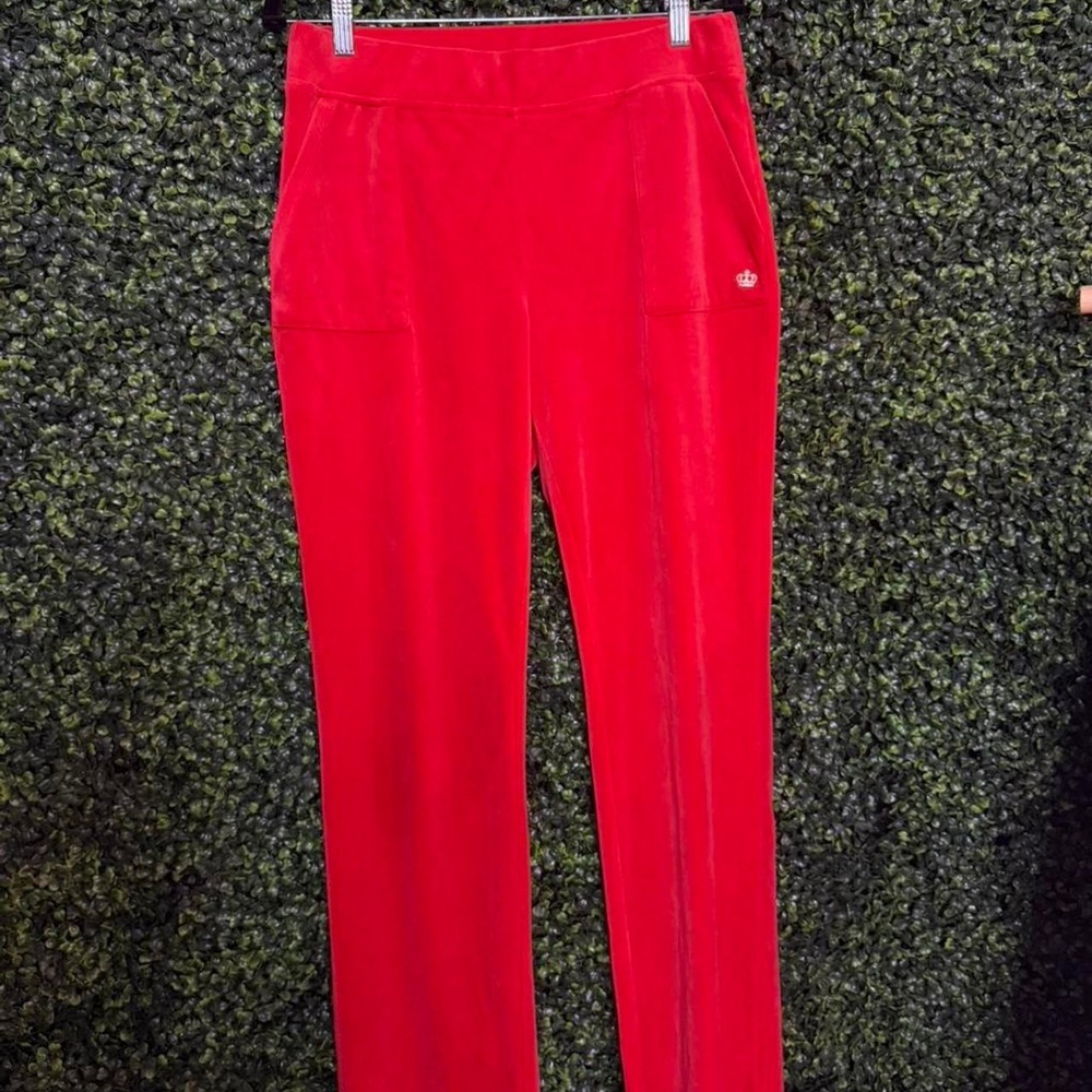Juicy Couture Women's Red Velour Track Pants‎